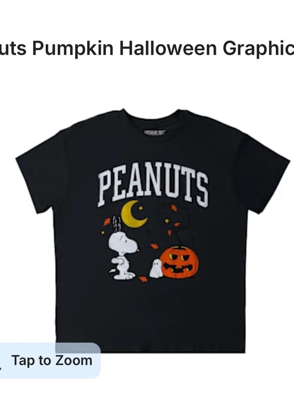 NWT Peanuts Snoopy Halloween Graphic Tee - Picture 2 of 4